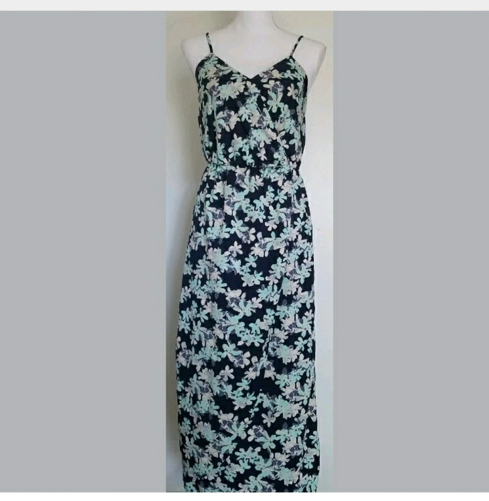 Banana Republic 2P Floral Faux Wrap Dress Blue